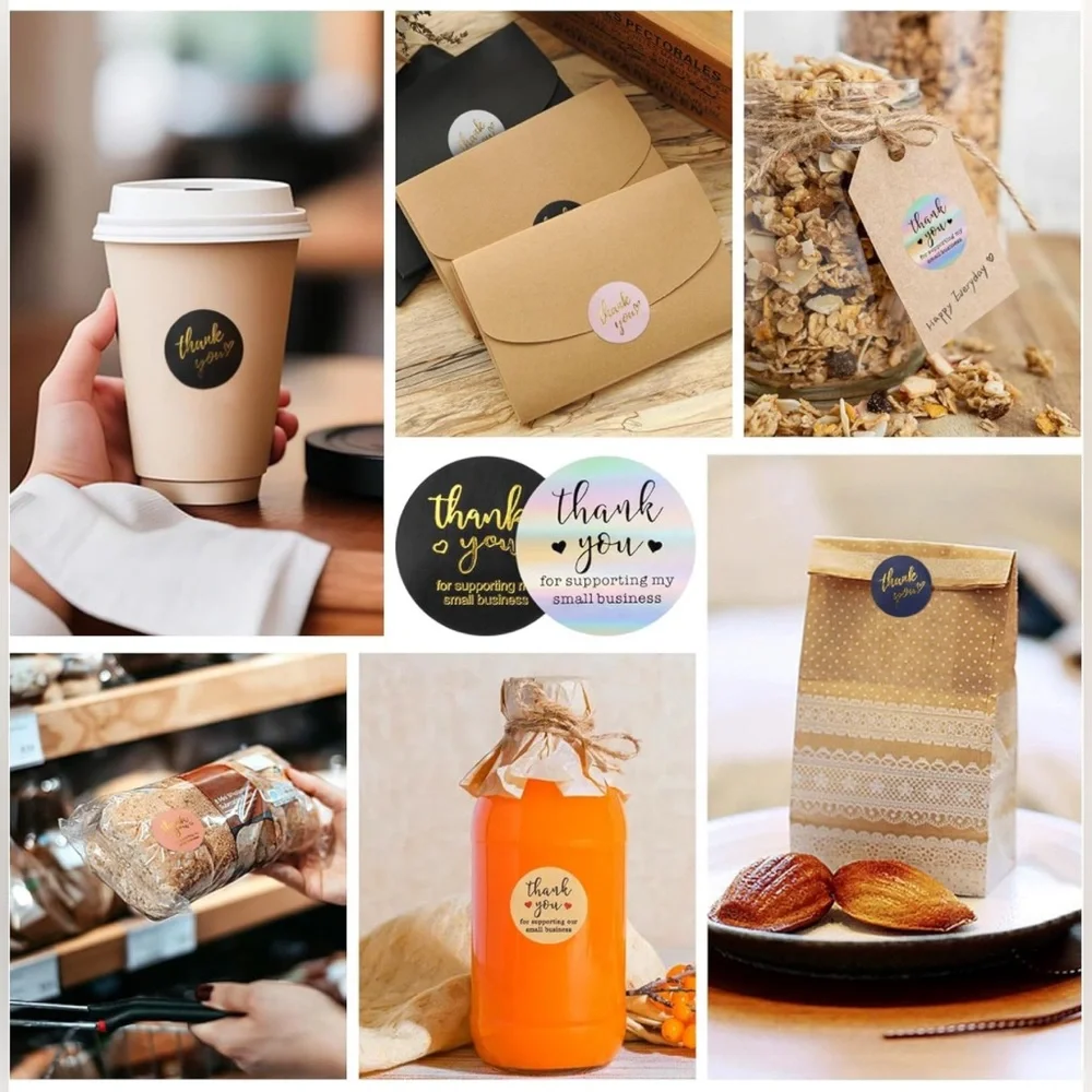 Thank you stickers 500 pcs per roll (1” diameter) for your small business